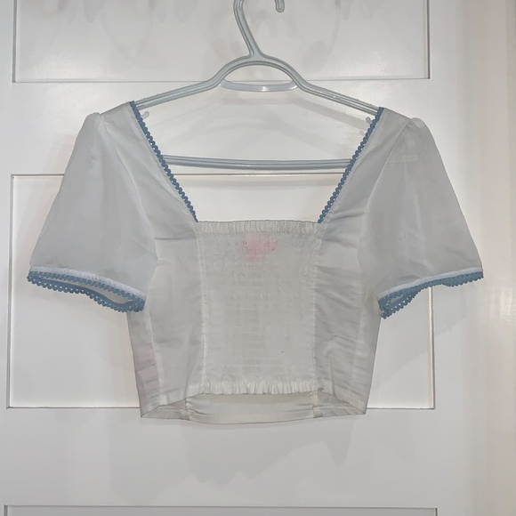 sugar thrillz puff sleeve peasant top - Picture 2 of 4